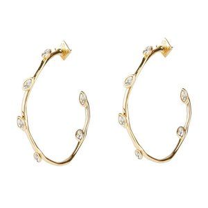 SOLD - Alexis Bittar Navette Post Crystal Hoop Earrings